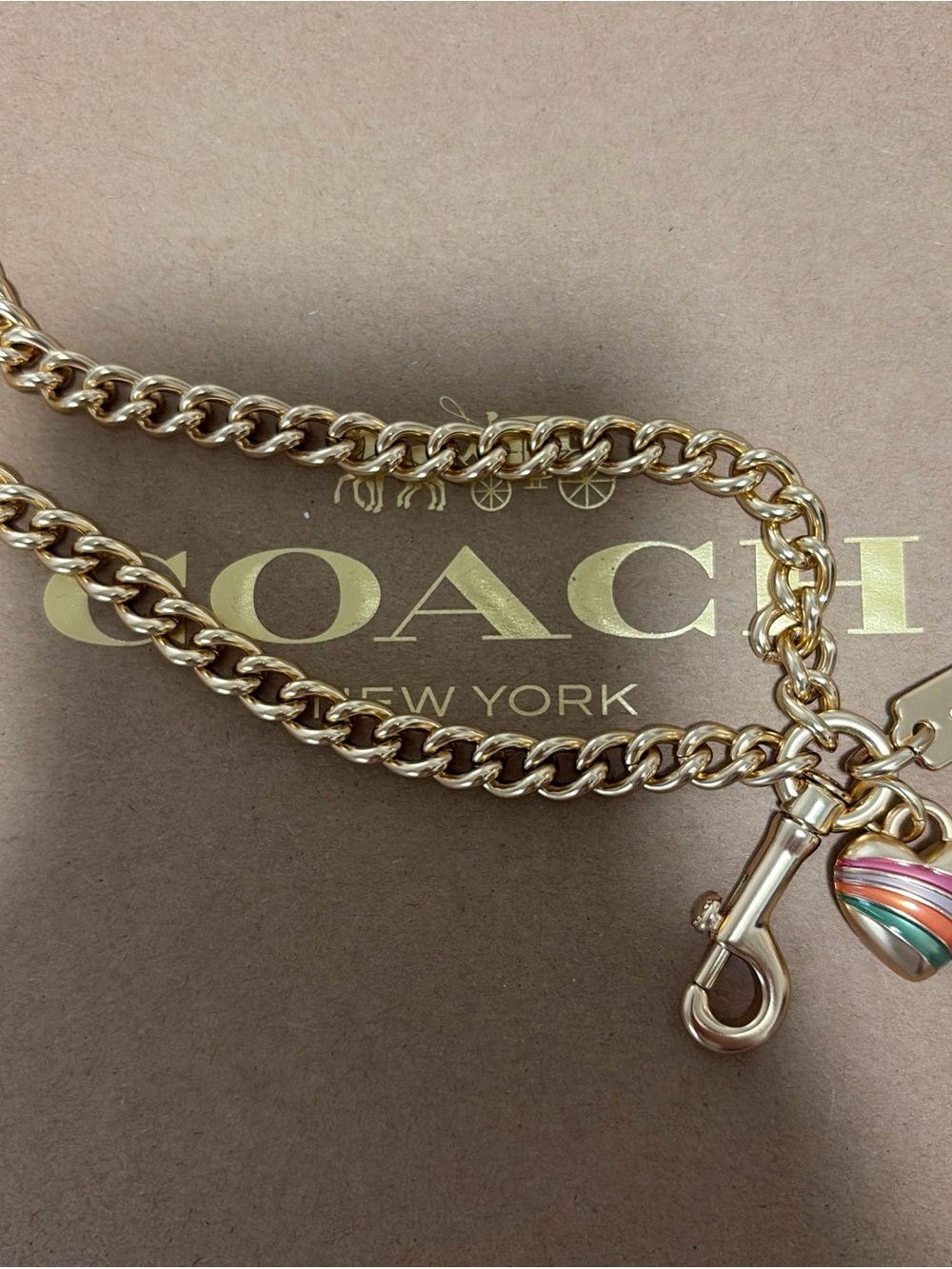 Coach Signature Canvas and Metallic Leather Wristlet Wallet - Rose Gold/Tan - Picture 3 of 4